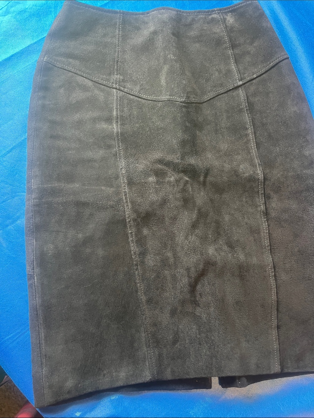 Women's Black Suede Pencil Skirt